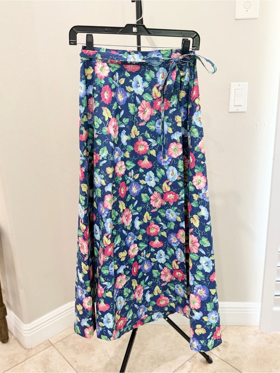 Vintage Andrew McMullen Dresses & Skirts - Vintage 80s Andrew McMullen Floral Wrap Maxi Skirt Made in USA Cottage Retro